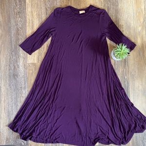 Purple Midi Swing Dress